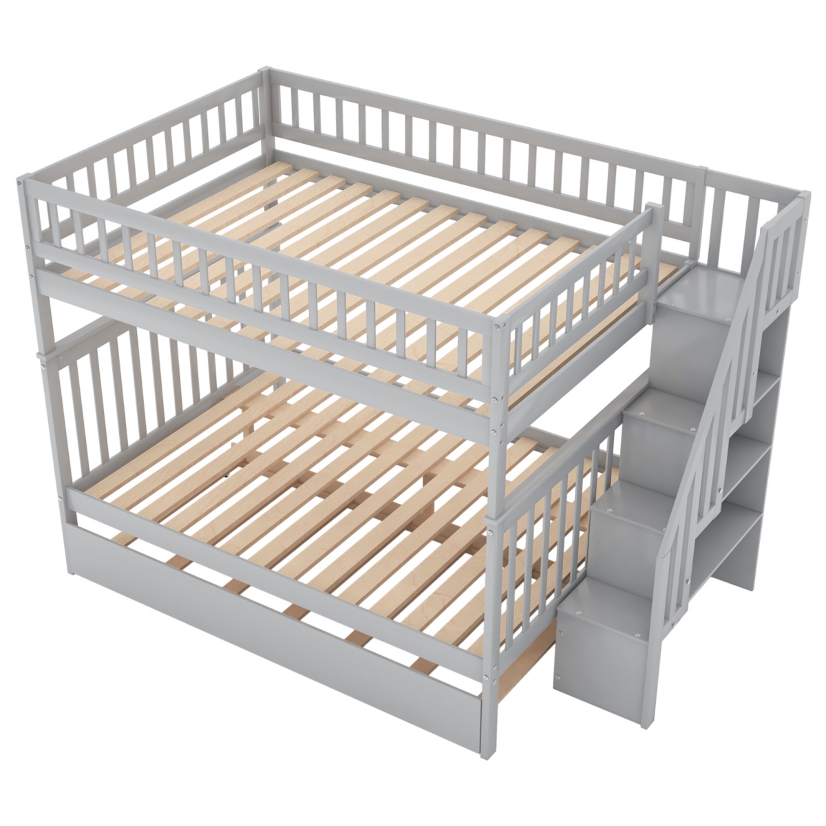 Streamdale Full Over Bunk Bed With Trundle And Staircase