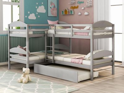 Streamdale Twin L-Shaped Bunk Bed With Trundle