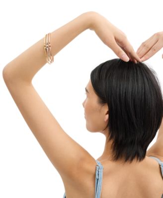 Interlocking Signature C Stone Bangle Bracelet Set