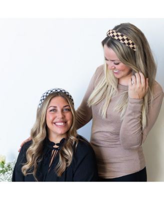 Padded Headband - Brown Checkered