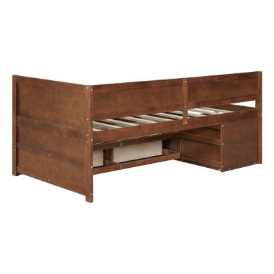 Twin Size Wood Daybed With Drawers And Shelves
