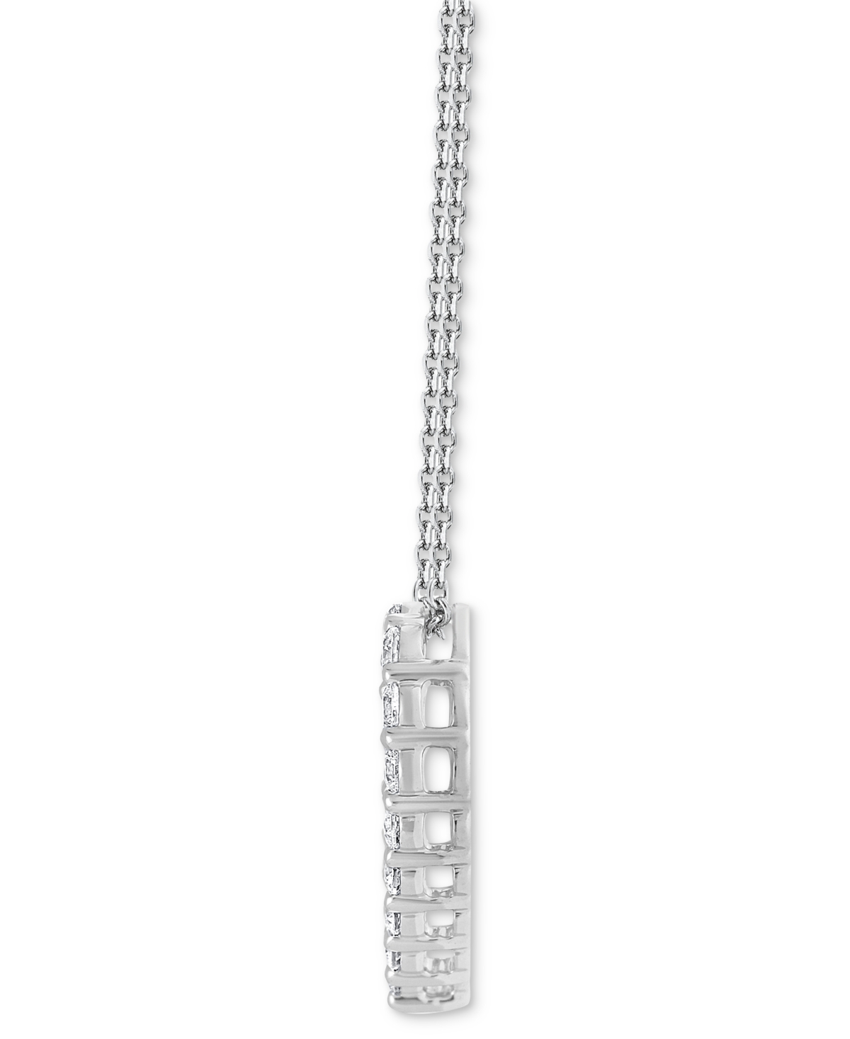 Macy's Diamond Open Heart Pendant Necklace (1 Ct. T.w.) In 14k White Gold, 16" + 2" Extender In White Gold