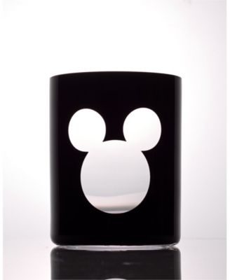 Disney Luxury Mickey Mouse 12 oz. Crystal Double Old Fashion Glasses, Set of 2