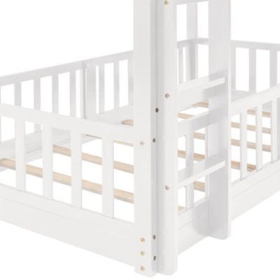 Twin Over Twin Bunk Bed With Slide And Ladder