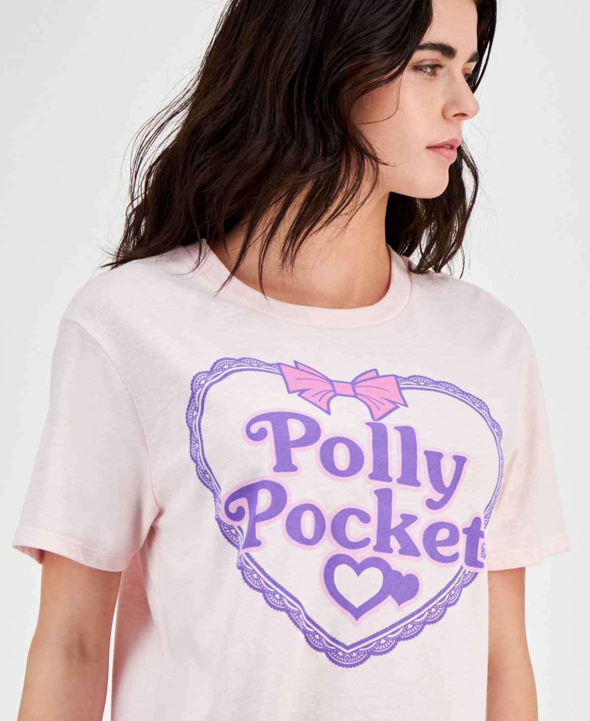 Love Tribe Juniors' Polly Pocket Logo Crewneck Tee