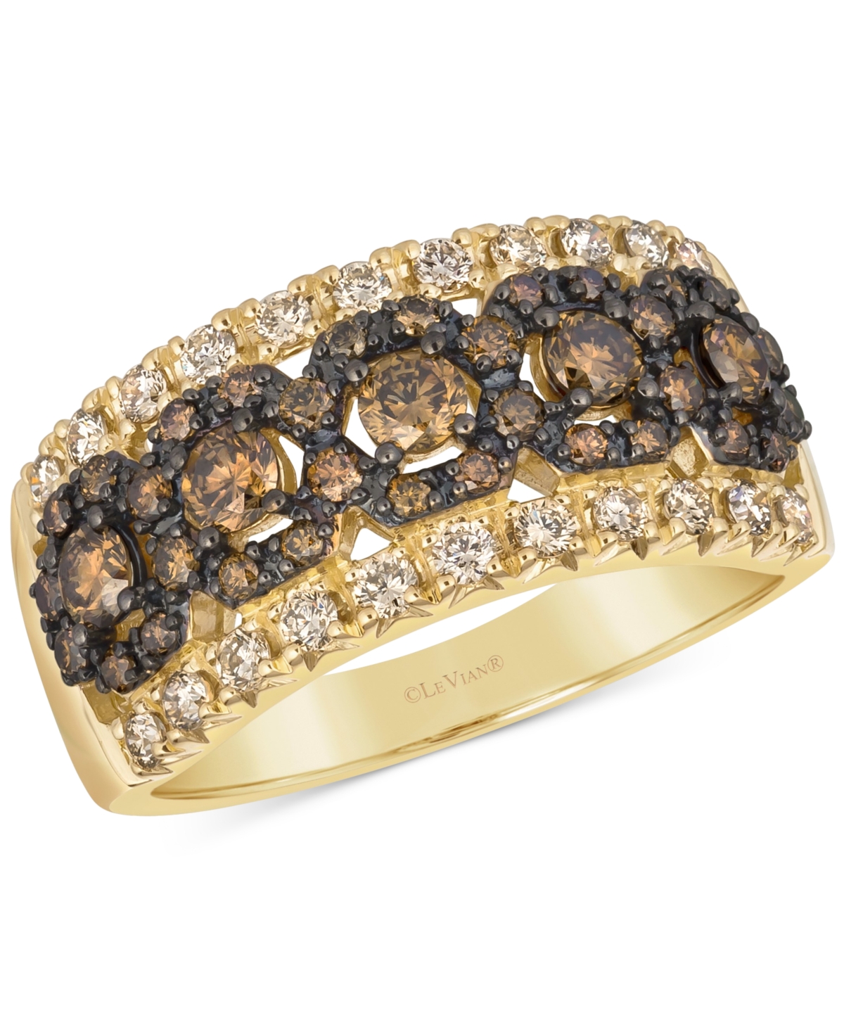 Chocolate Diamond & Nude Diamond Fancy Openwork Ring (1-1/6 ct. t.w.) in 14k Gold