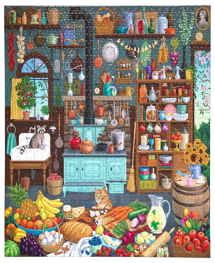 eeBoo 1000 Piece Puzzle - Pets in The Kitchen Jigsaw Puzzle for Adults, Square 23 x 23 Made with Recycled Board & Vegetable-Based Ink