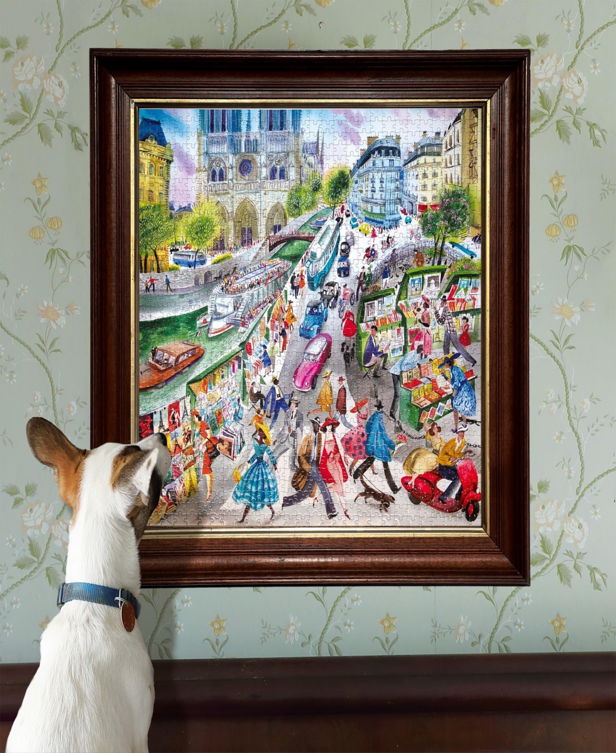 Eeboo Piece Love Paris Bookseller Puzzle In Multi