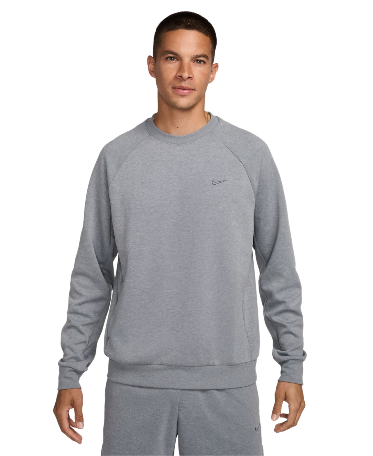 Shop Nike Men's Primary Dri-fit Uv Versatile Sweatshirt In Cool Grey,htr,(cool Grey)