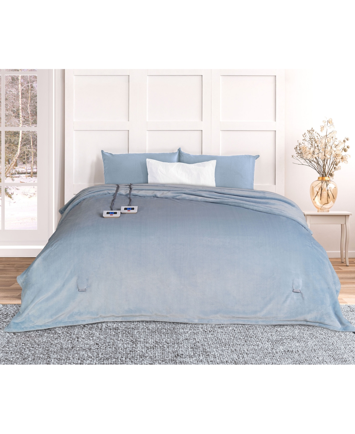 Thermasnug Luxe Plush Digital Electric Blanket, Queen In Blue