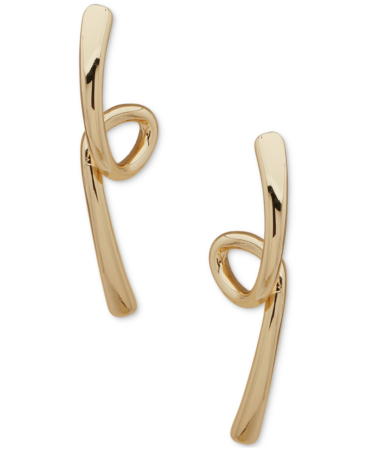 Gold-Tone Twisted Bar Drop Earrings - Gold