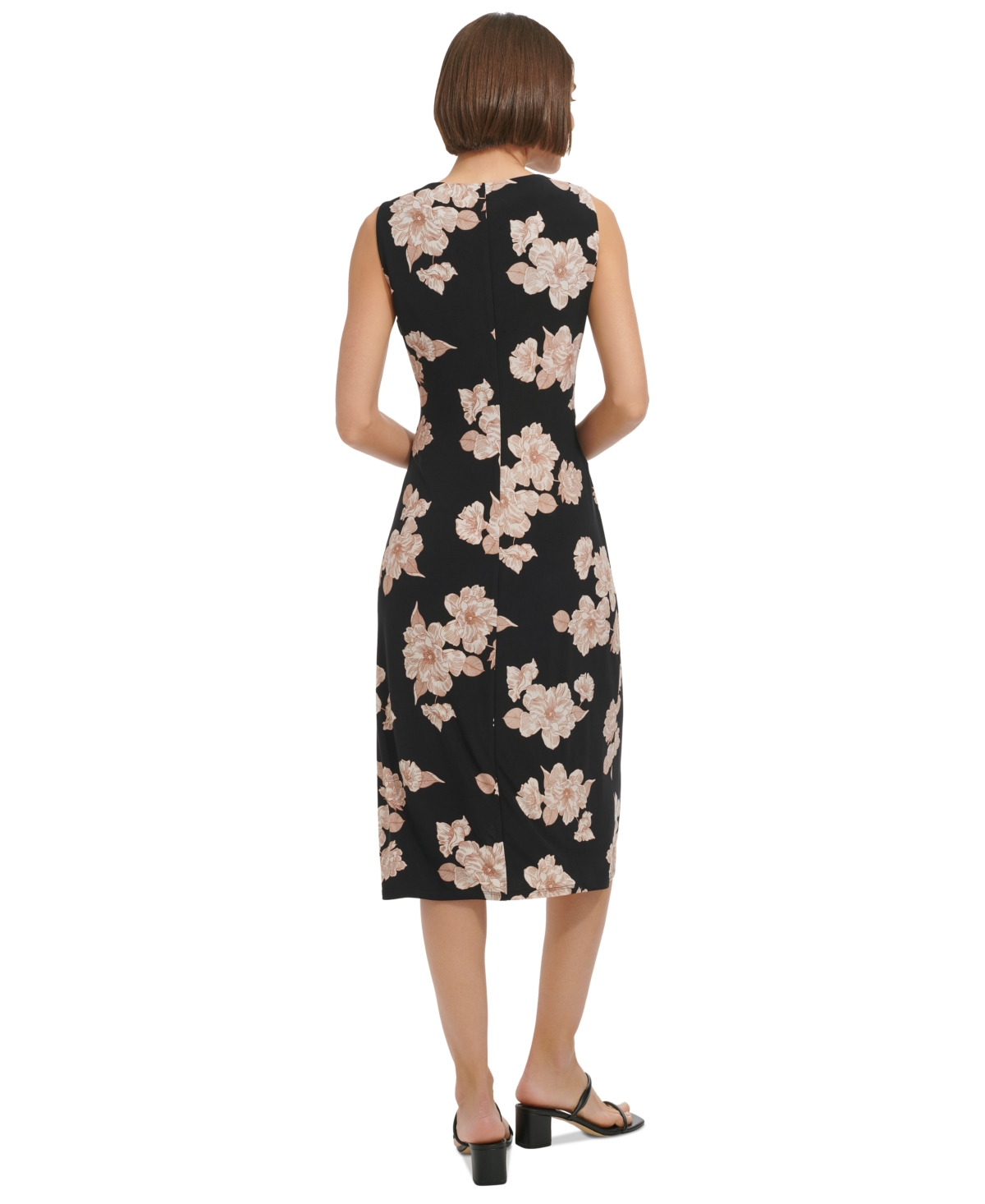 Tommy Hilfiger Women's Floral-Print Jersey Sleeveless Midi Dress