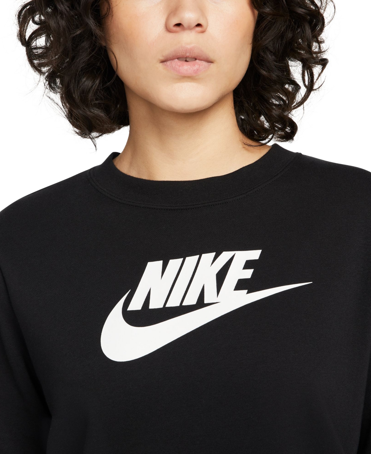 Nike Women's Sportswear Club Fleece Logo Sweatshirt -white