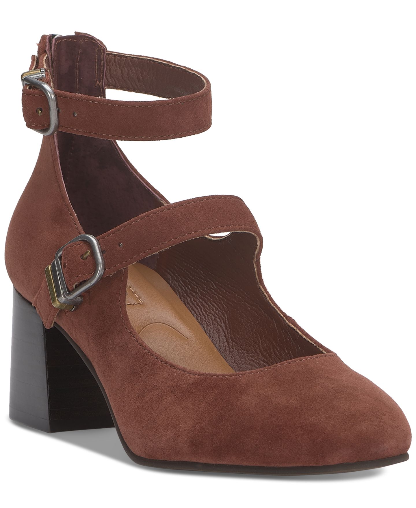 Женские туфли Lucky Brand Cemli Double-Strap Mary Jane Block-Heel, цвет: Замшевый — фото 1