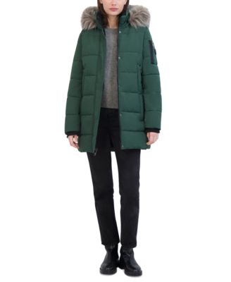 Women's Faux-Fur-Trim Hooded Puffer Coat