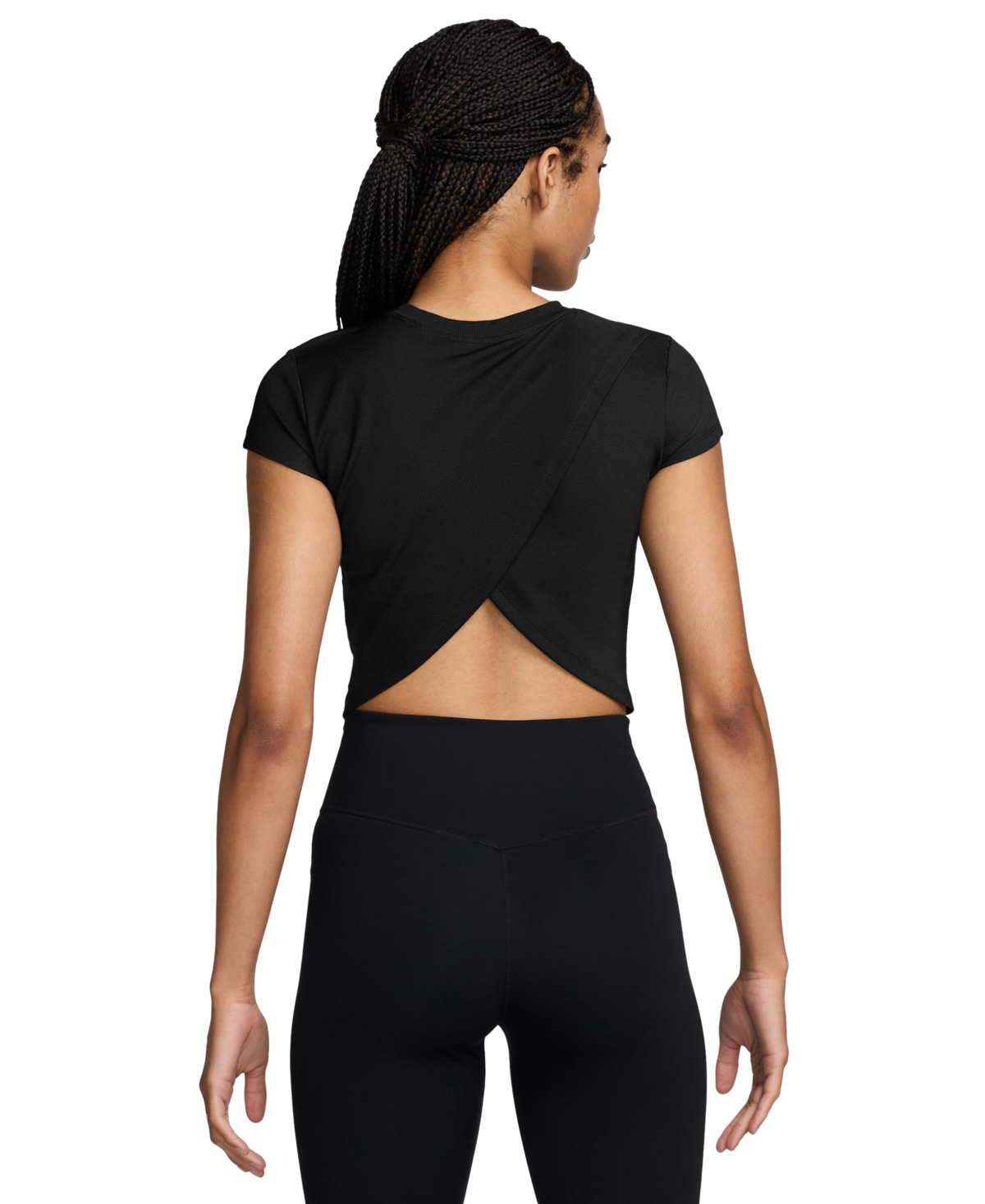 Nike Women's One Fitted Rib Dri-fit Cropped Top -cool Grey