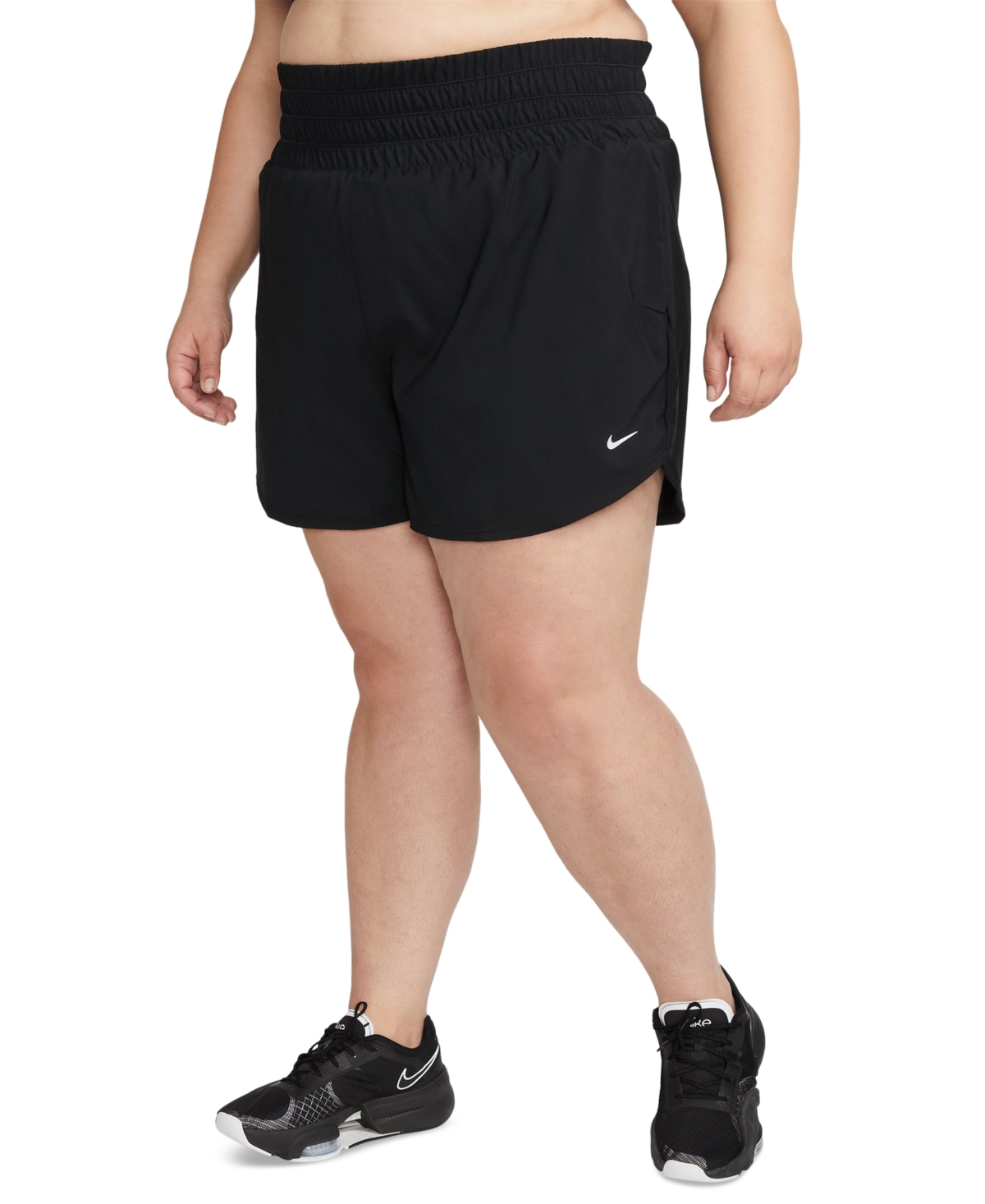 Nike Plus Size One Dri-fit Ultra High-waist Shorts In Black,reflective Silv