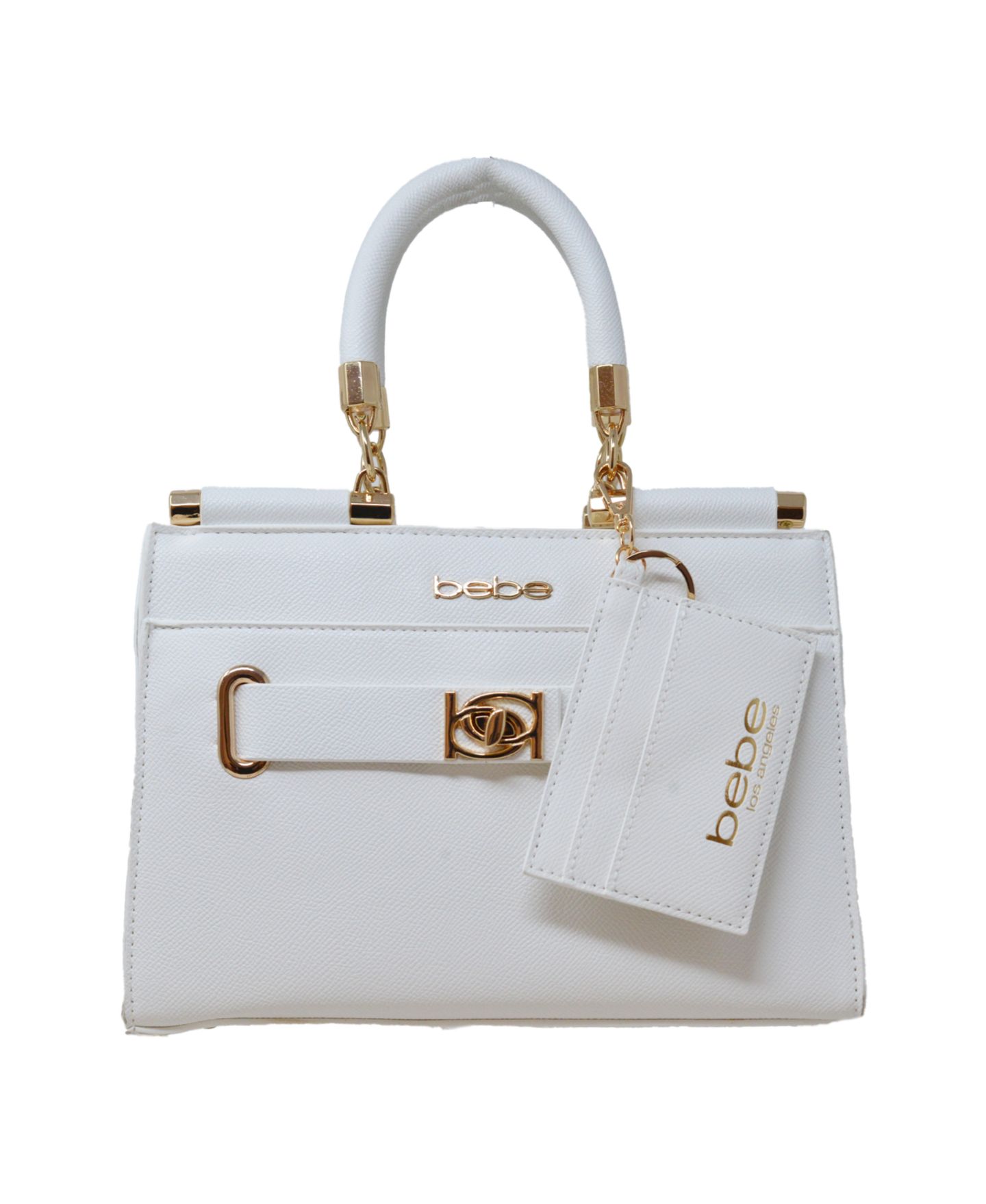 Женская сумка Bebe Alex Quilted Satchel with Card Holder, цвет: Зимний белый — фото 1