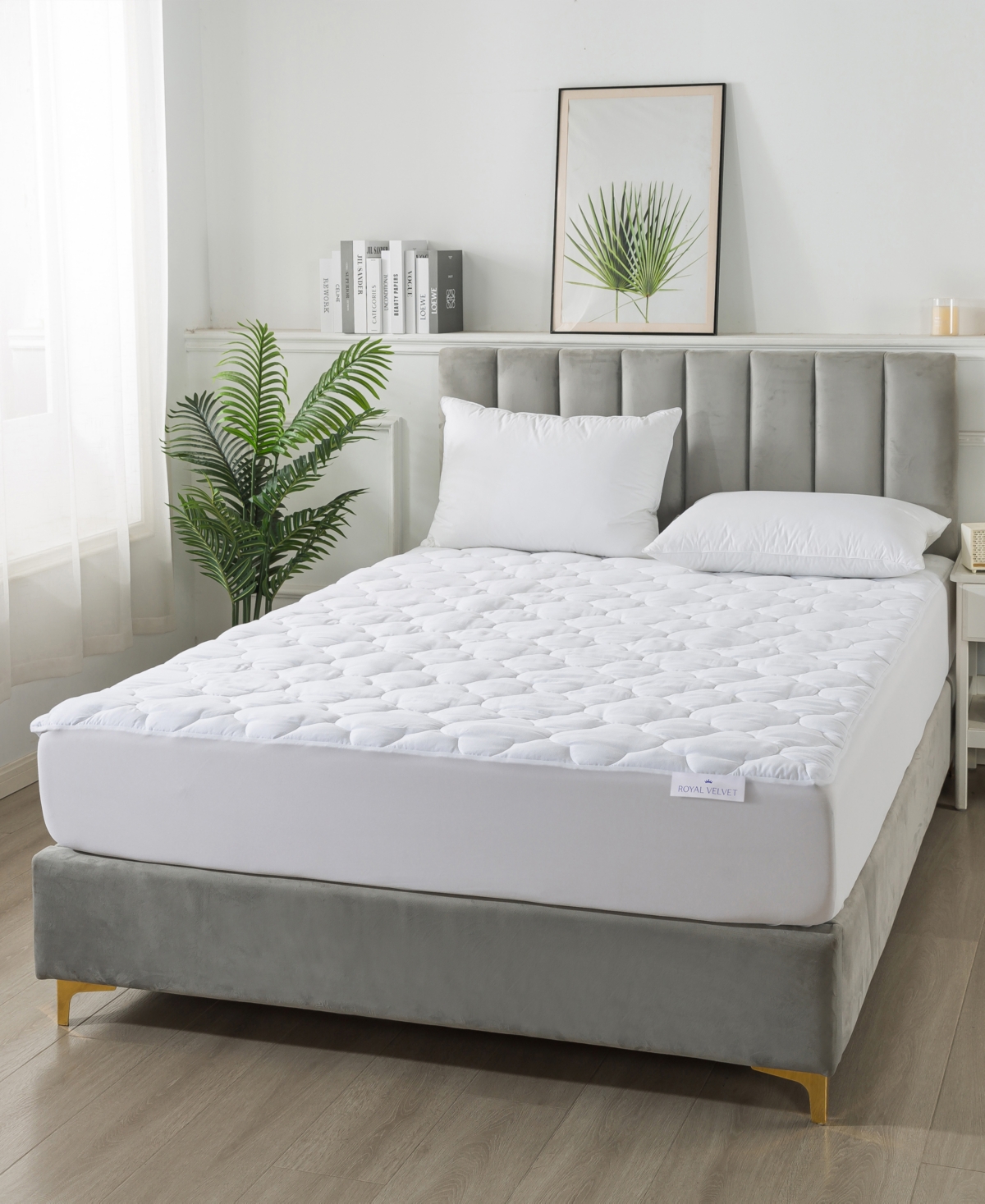 Royal Velvet 300 Thread Count Cotton Waterproof Stain Resistant Mattress Pads In White