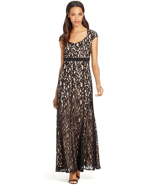 MSK CapSleeve Lace Gown Dresses Women Macy's