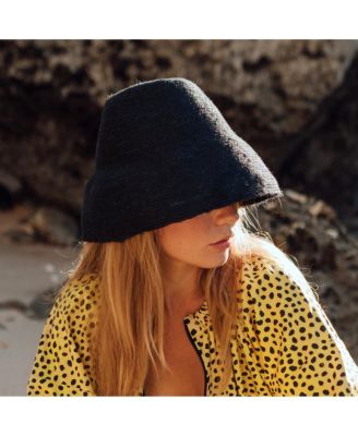 Naomi Jute Clochet Straw Hat in Black