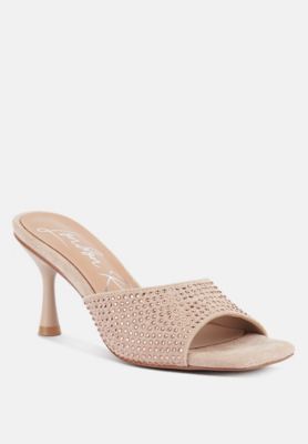 Women's Imprint Heat Set Diamante Slip On Sandals