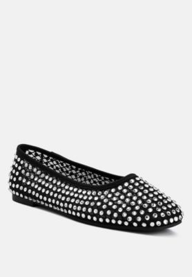 Womens Orson Naked Rhinestone Ballerinas
