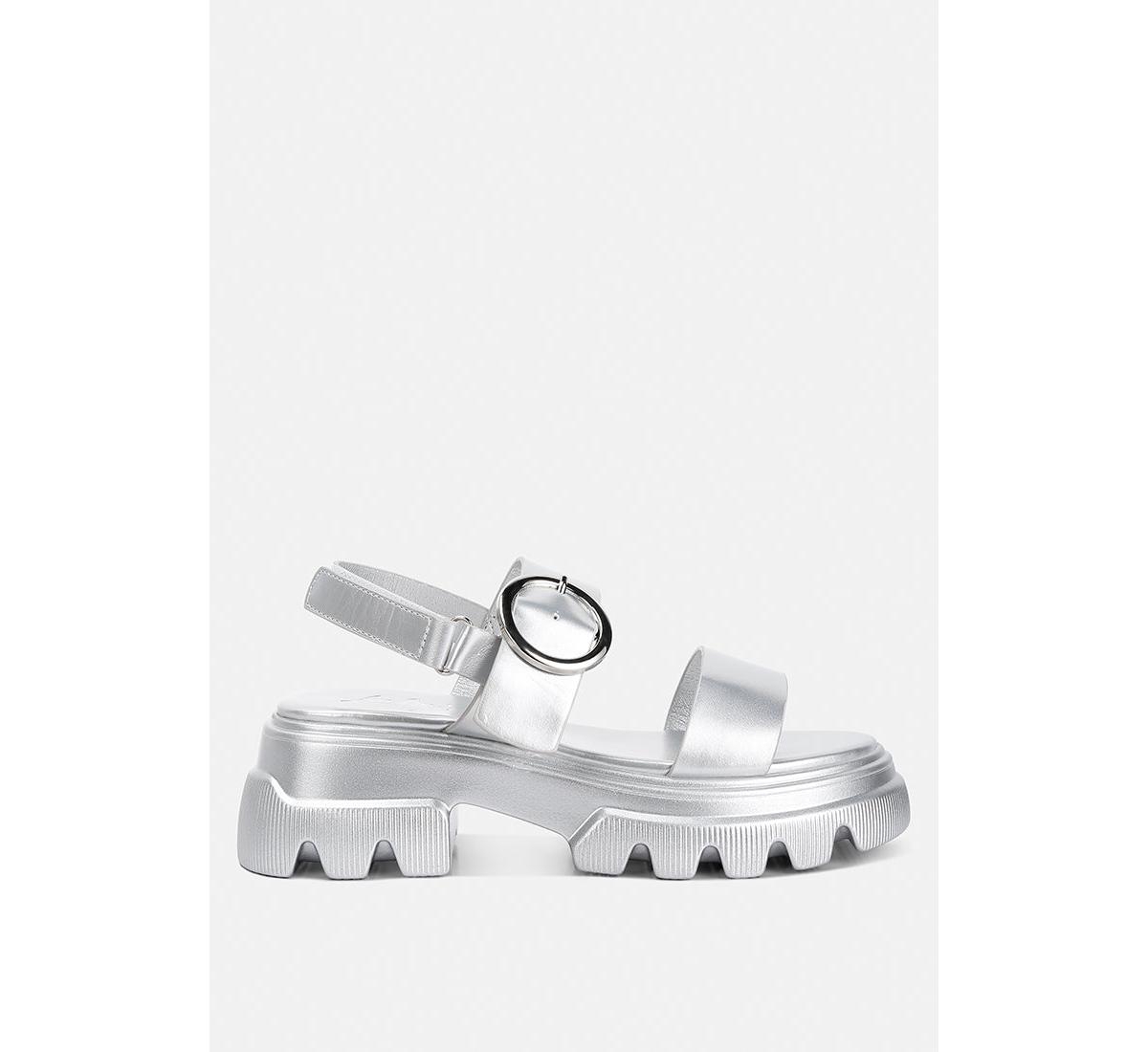 Silas Metallic Chunky Sandals - Silver