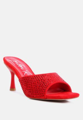 Women's Imprint Heat Set Diamante Slip On Sandals