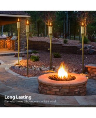 12 Bamboo Torches - 5 Feet Long