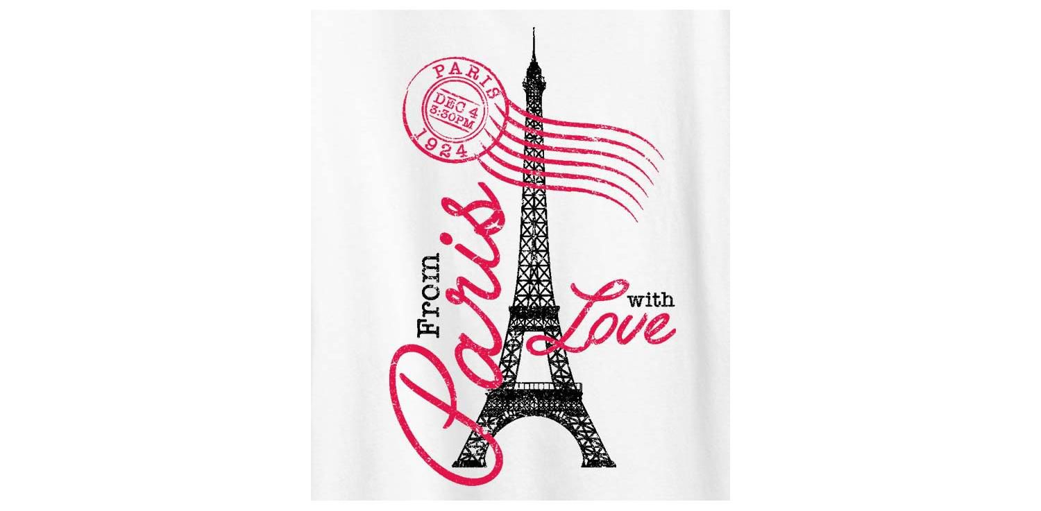 Paris Love Postmark Plus Size Graphic T-Shirt