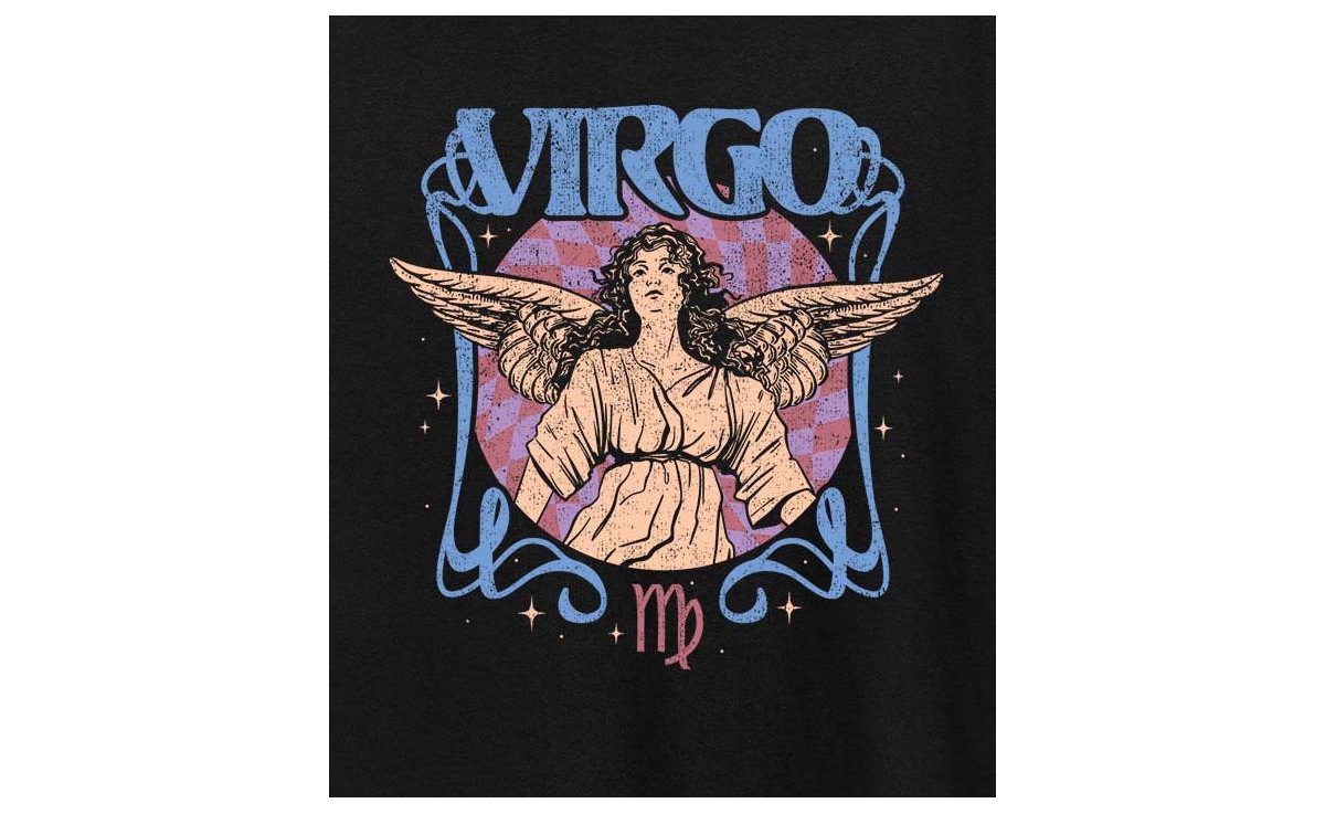 Hybrid Apparel Virgo Zodiac Plus Size Graphic T-shirt In Black