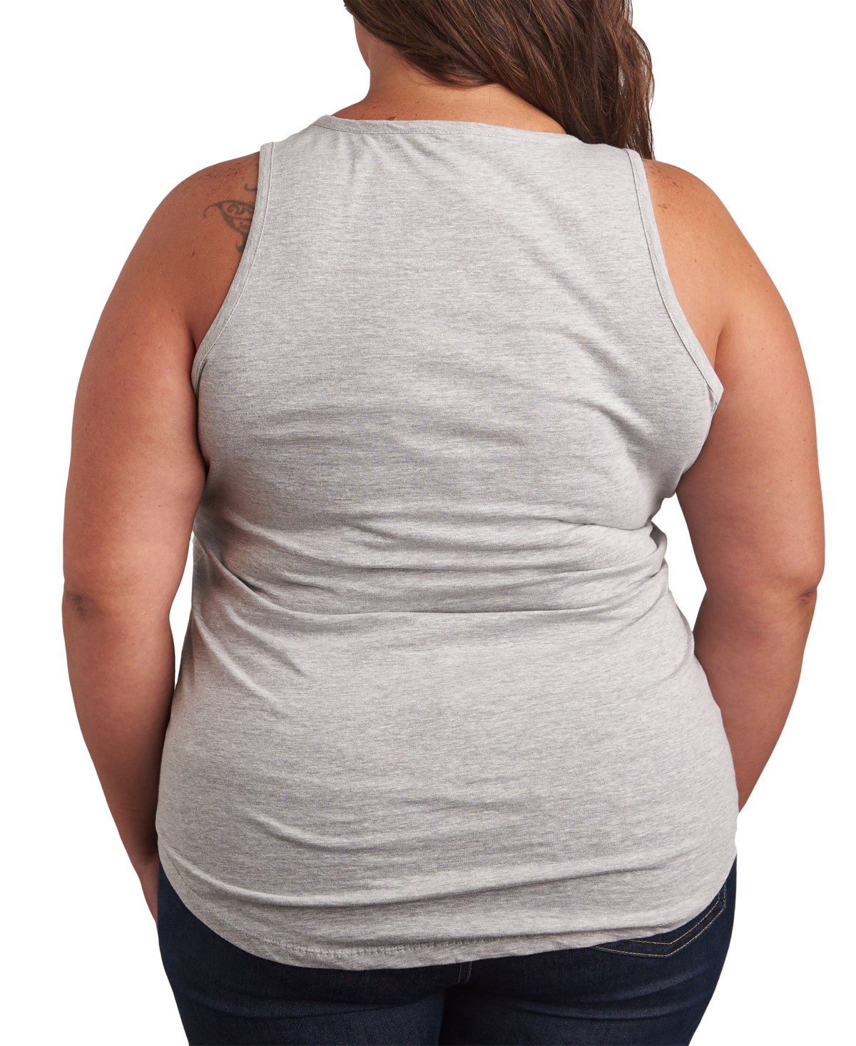Hybrid Apparel Snoopy Desert On Moon Plus Size Graphic Tank In Heather Grey