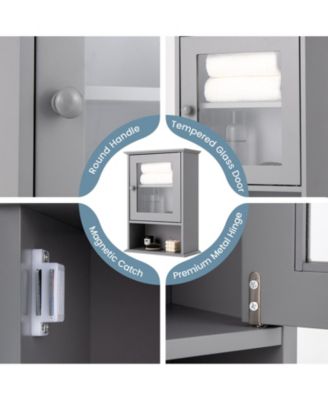 Bathroom Wall Mounted Adjustable Hanging Storage Medicine Cabinet