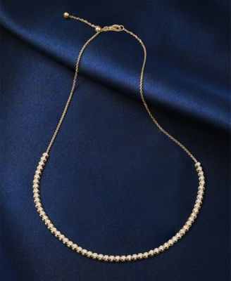 Diamond Bezel Adjustable 17" Tennis Necklace (2 ct. t.w.) in 14k White Gold or 14k Yellow Gold