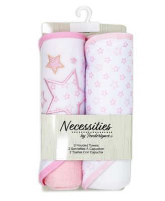 Baby Boys and Baby Girls Stars 2 Pack Hooded Bath Towel and Wash Cloth Set