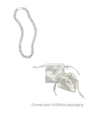 Silver 10" 8mm Crystal Curb Chain Anklet