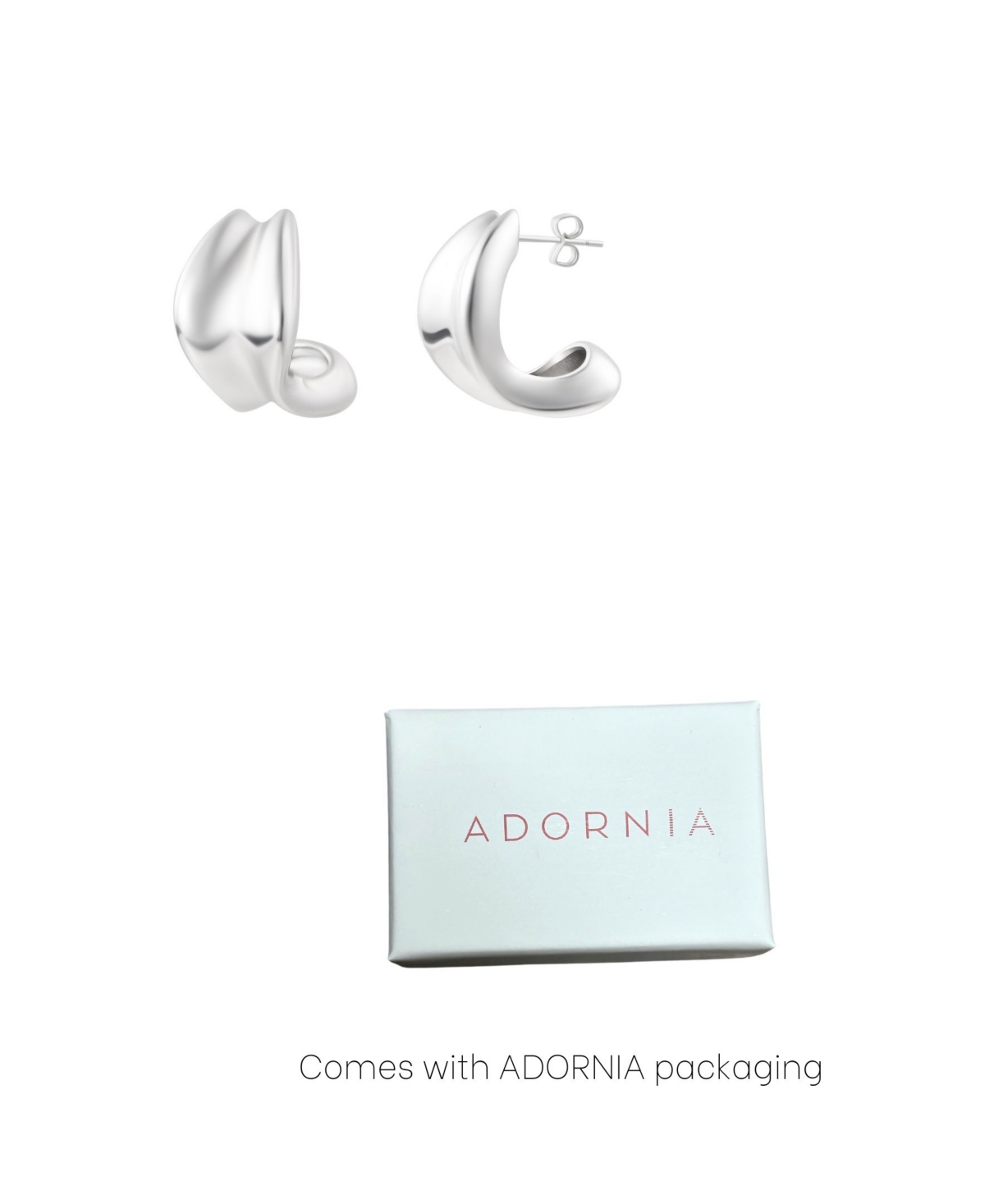 Adornia Silver Chunky Hoop Earrings In Silver