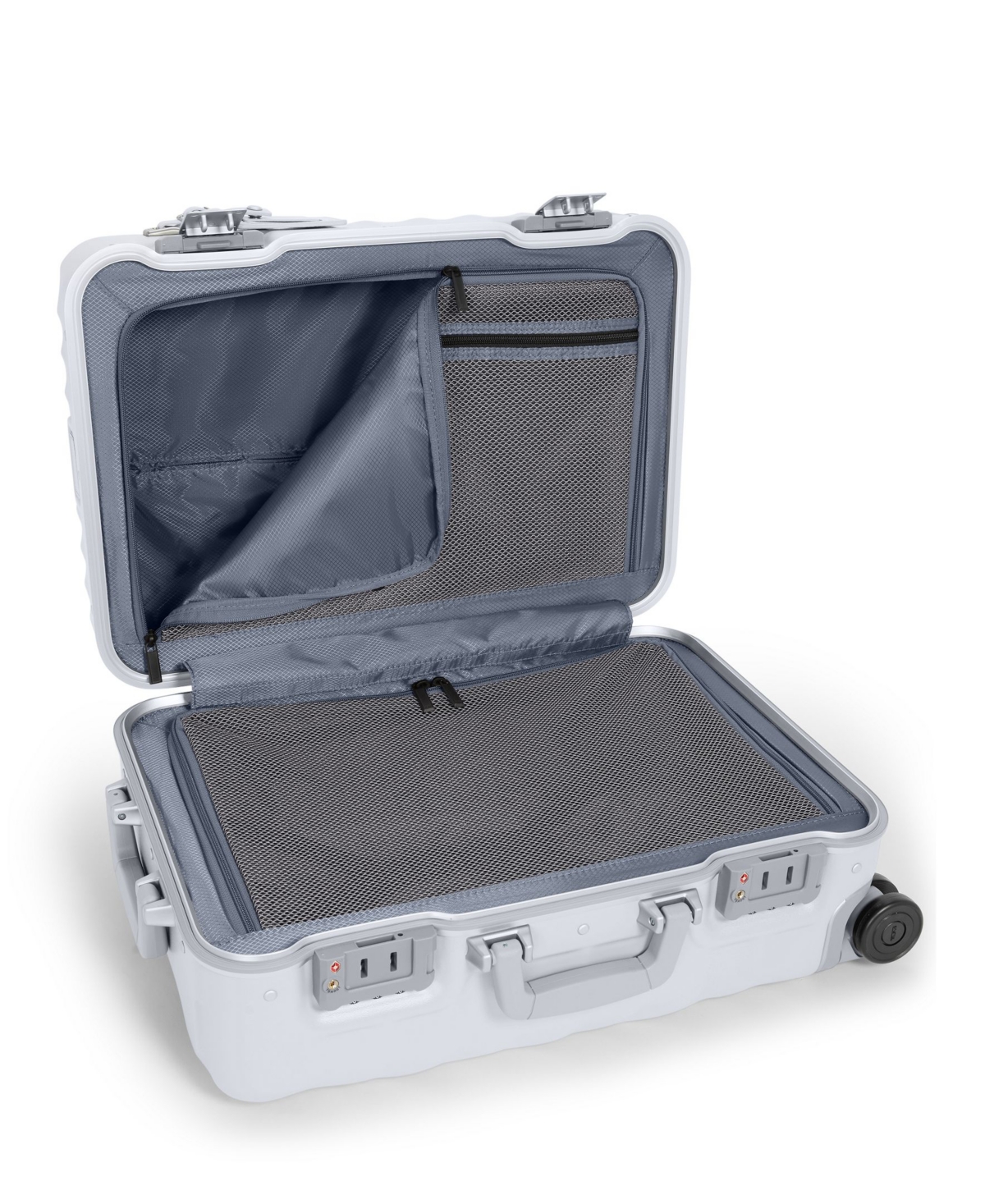 Tumi International Expandable 4 Wheeled Carry On Suitcase In Pearl Grey Texture