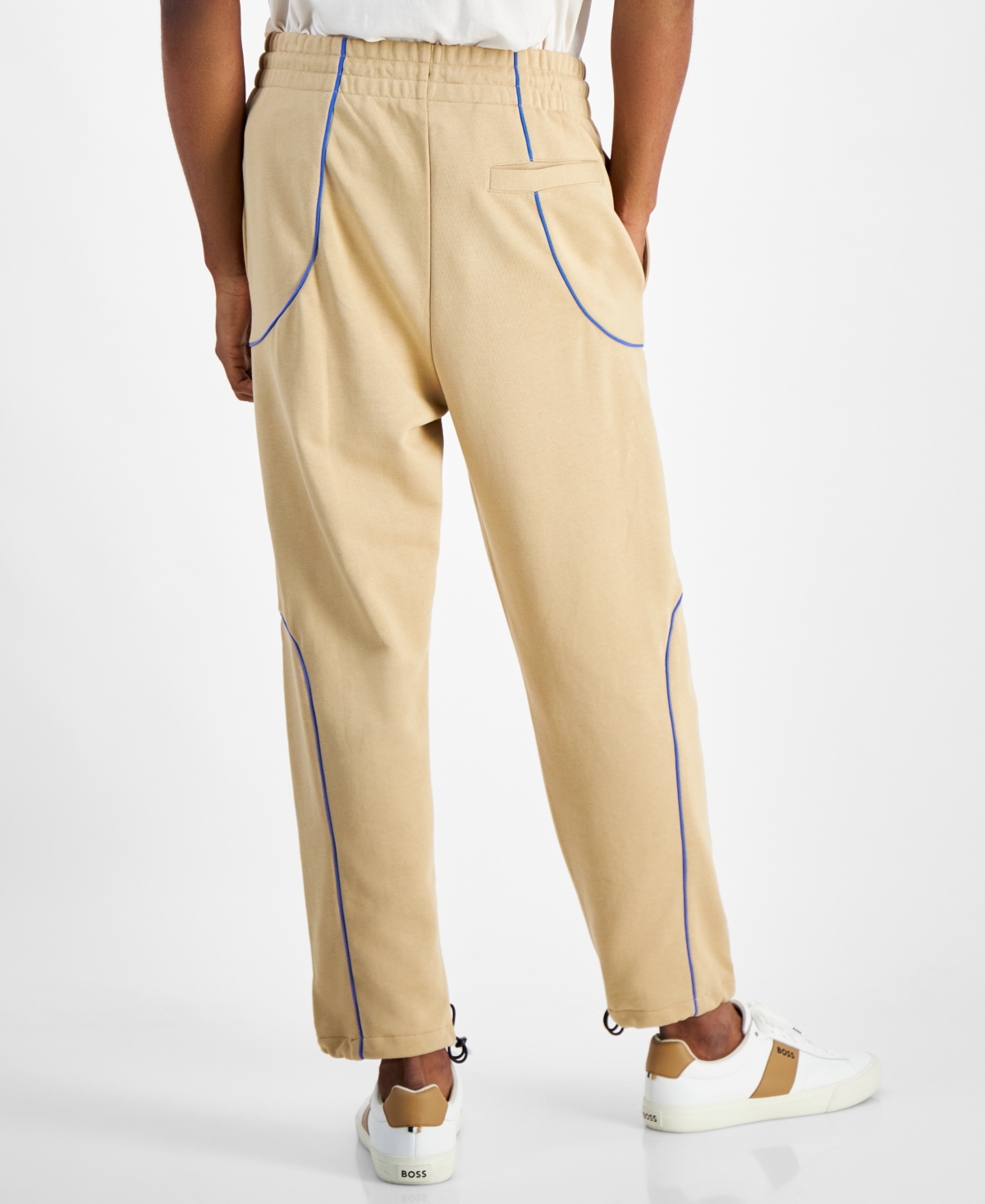 Hugo by Hugo Boss Men's Loose-Fit Piped Drawstring Pants