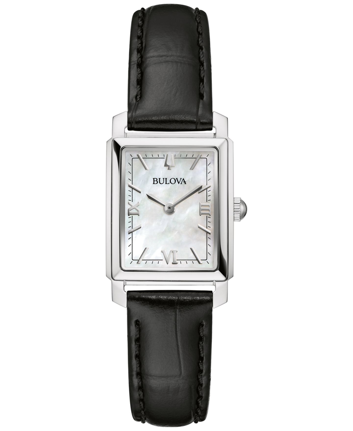 Женские часы Bulova Sutton Black Leather Strap Watch 21mm — фото 1