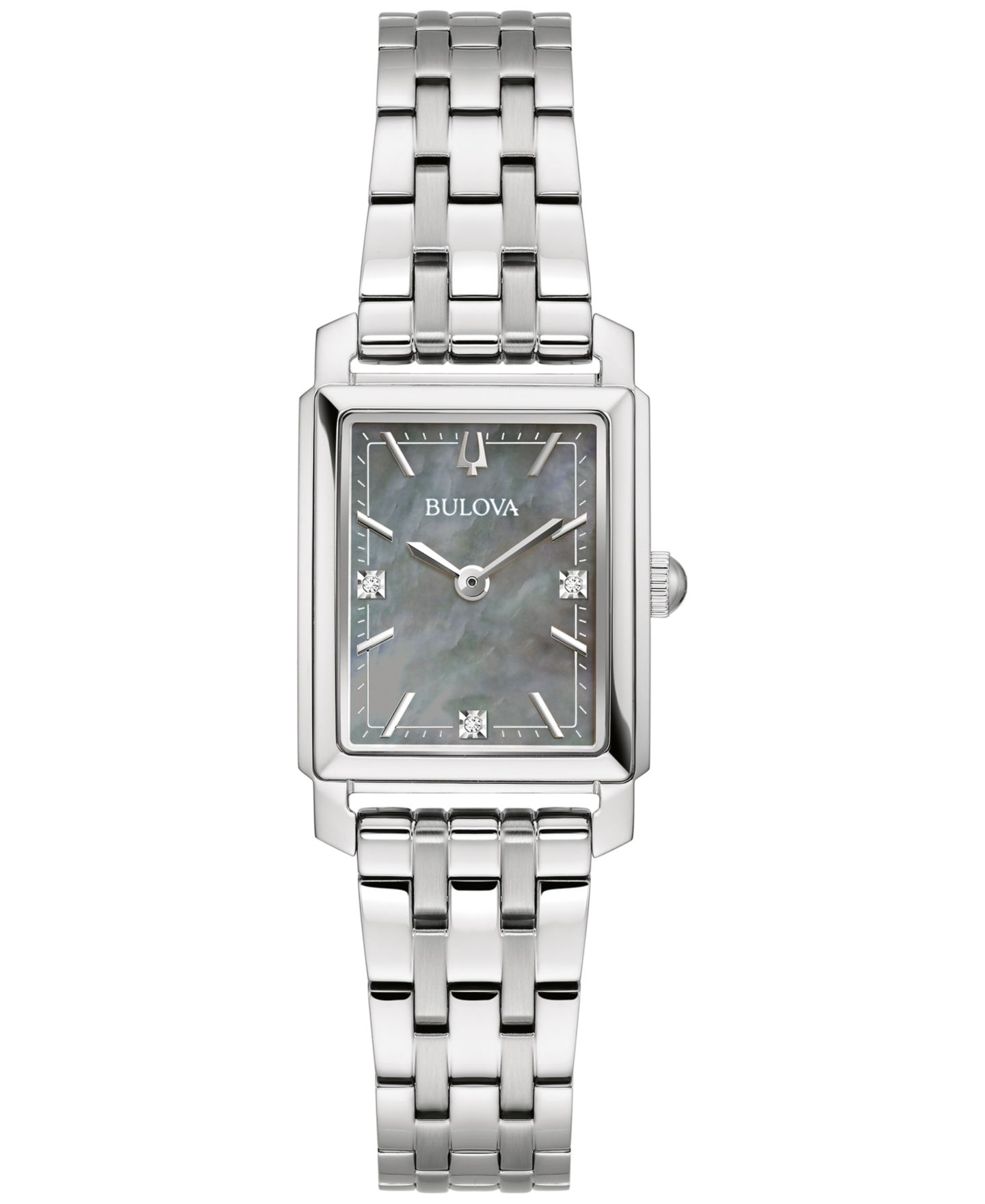 Женские часы Bulova Sutton Diamond Accent Stainless Steel Bracelet Watch 21mm — фото 1