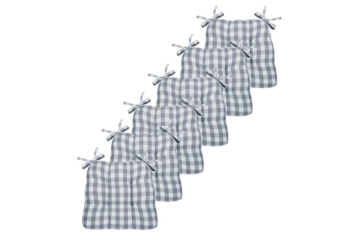 Kate Aurora Country Living Gingham Plaid Checkered Country Farmhouse Chair Cushion Pads - Piece, Sage Green