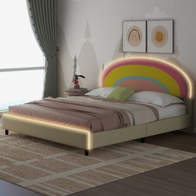 Streamdale Furniture Rainbow Headboard LED Platform Bed arrives 1.28 ...