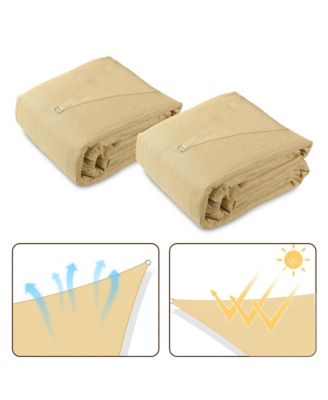 2 Pack 16x16 Ft 97% UV Block Square Sun Shade Sail Canopy Outdoor Patio Poolside