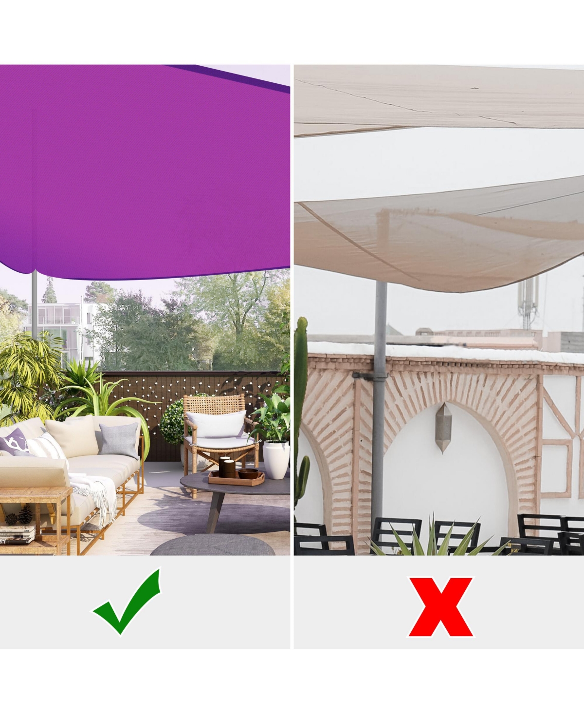 Yescom 2 Pack Ft 97% Uv Block Triangle Sun Shade Sail Canopy Outdoor Patio Awning