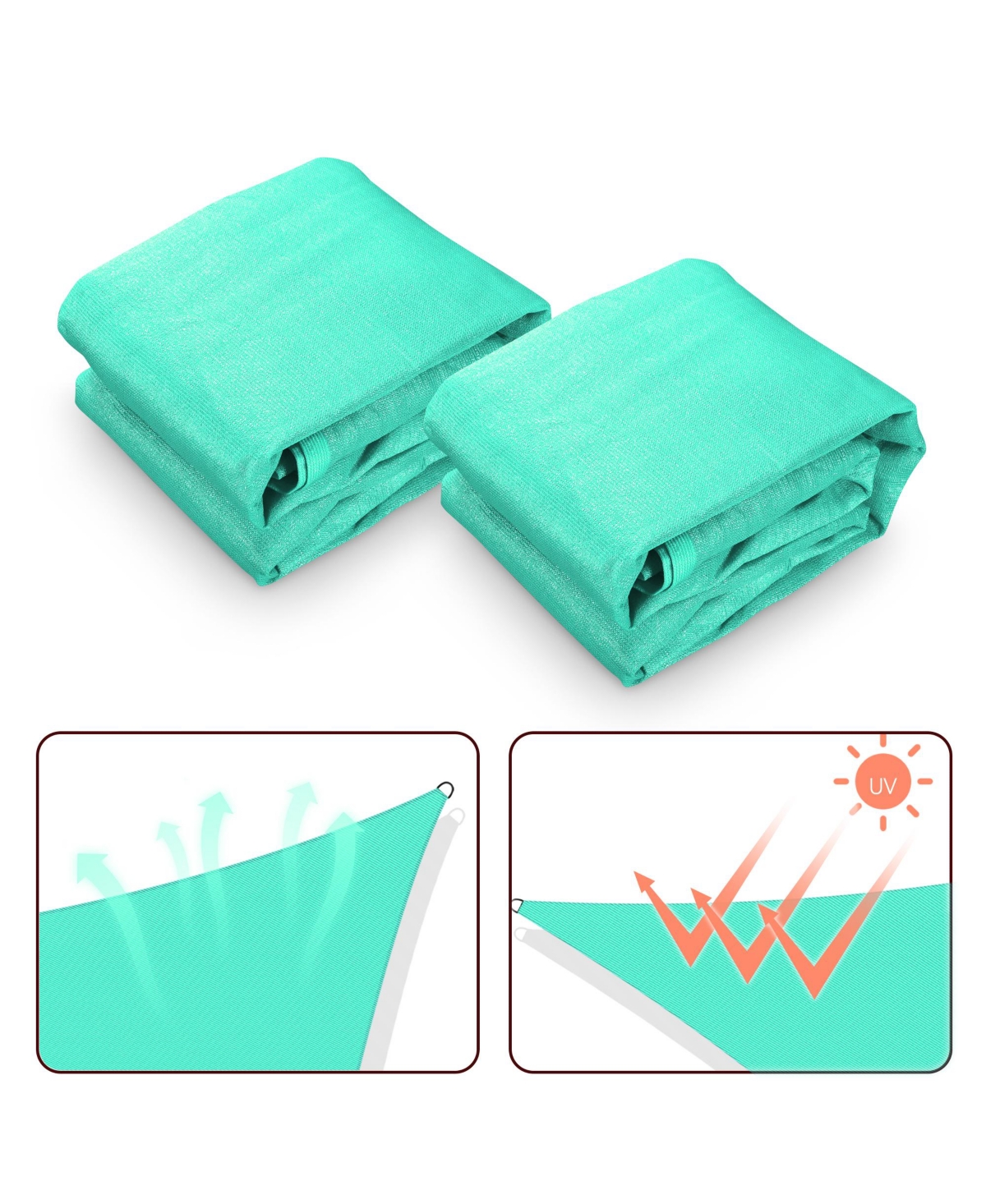 Yescom 2 Pack Ft 97% Uv Block Hdpe Triangle Sun Shade Sail Canopy Outdoor Pergola