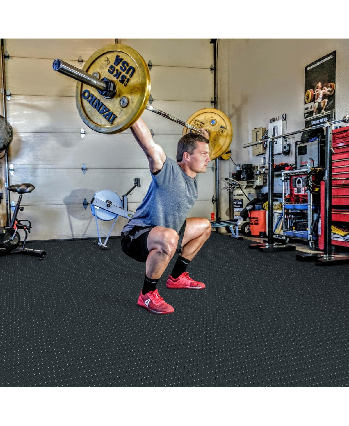 Yescom Garage Floor Mat Roll Diamond Car Parking Protect Cover Trailer Pvc 19.5x6.5 Ft - 17x7.5 ft black-diamond