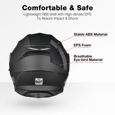 RUN-M3 Modular Flip Up Helmet Full Face Dual Visor DOT Motorcycle Bike M