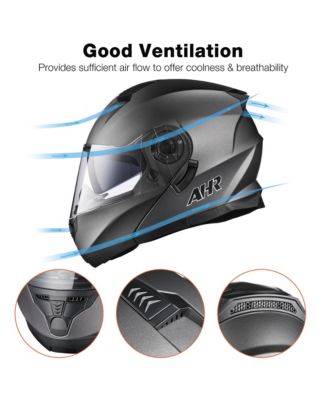 RUN-M3 Modular Flip Up Helmet Full Face Dual Visor DOT Motorcycle Bike S